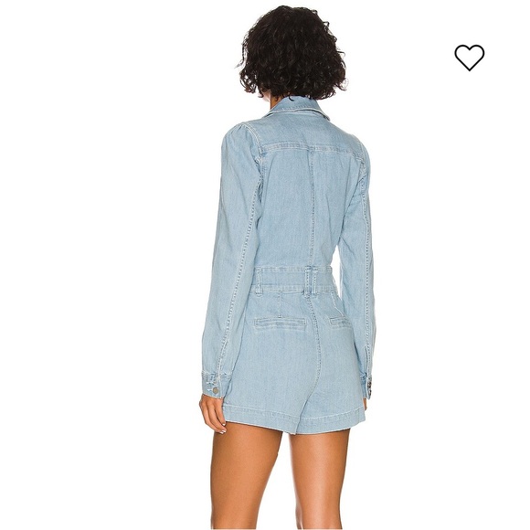 PAIGE Puff Sleeve Chambray Romper - Picture 8 of 16
